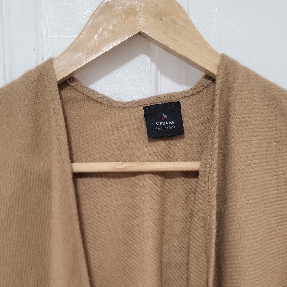 Like New V. FRAAS Camel Shawl with Fringe - Picture 2 of 5